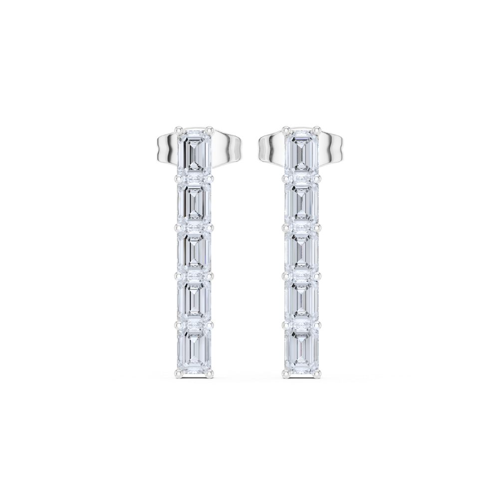 Radiant Line Emerald-Cut Diamond Earrings