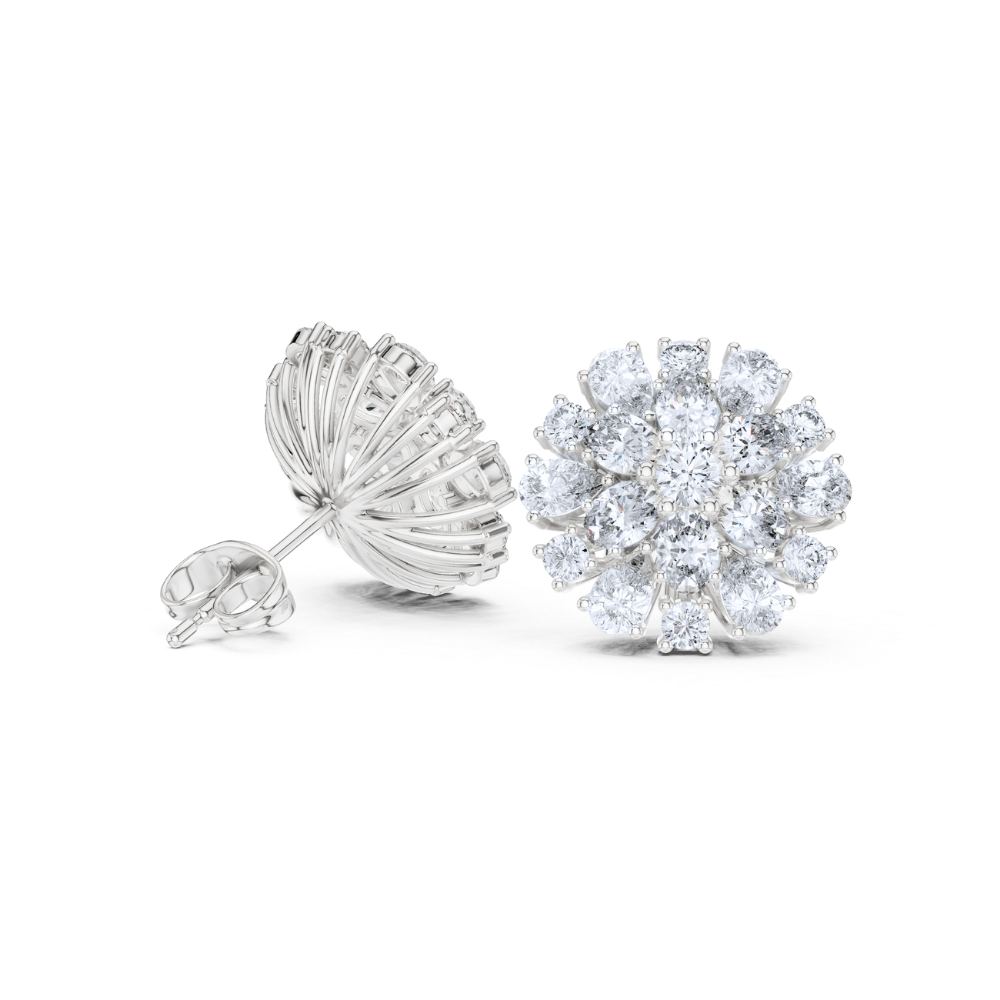 Golden Radiance Floral Studs