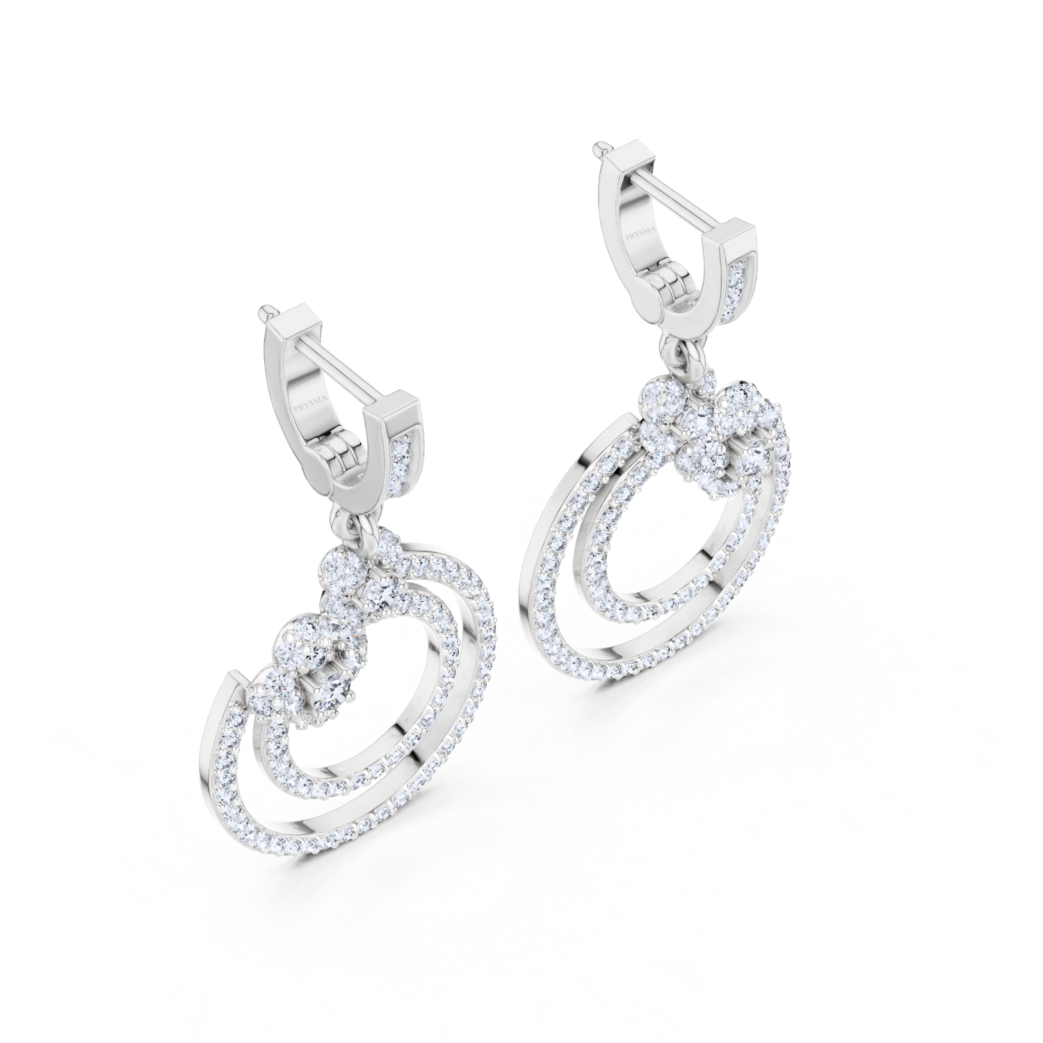 Floral Harmony Dual Circle Drop Earrings