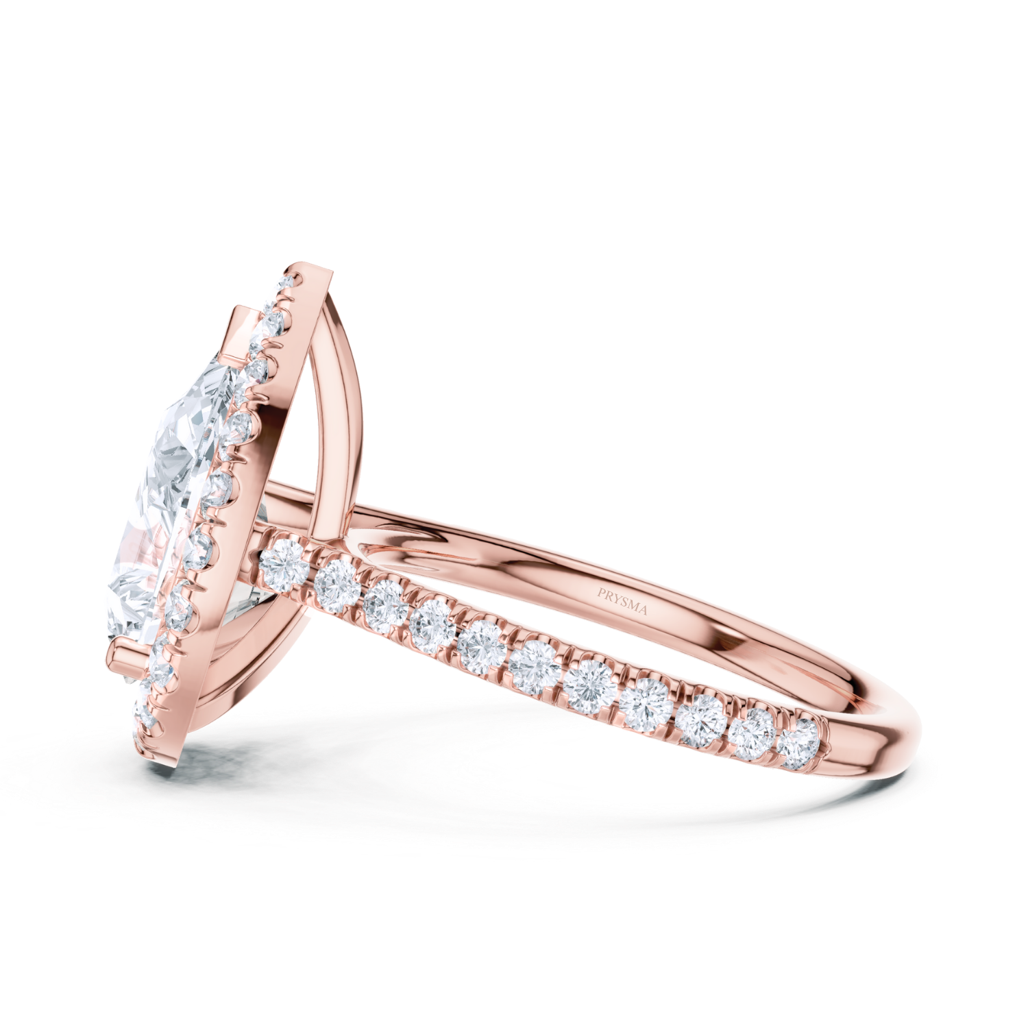Elegant Halo Pave Diamond  Ring