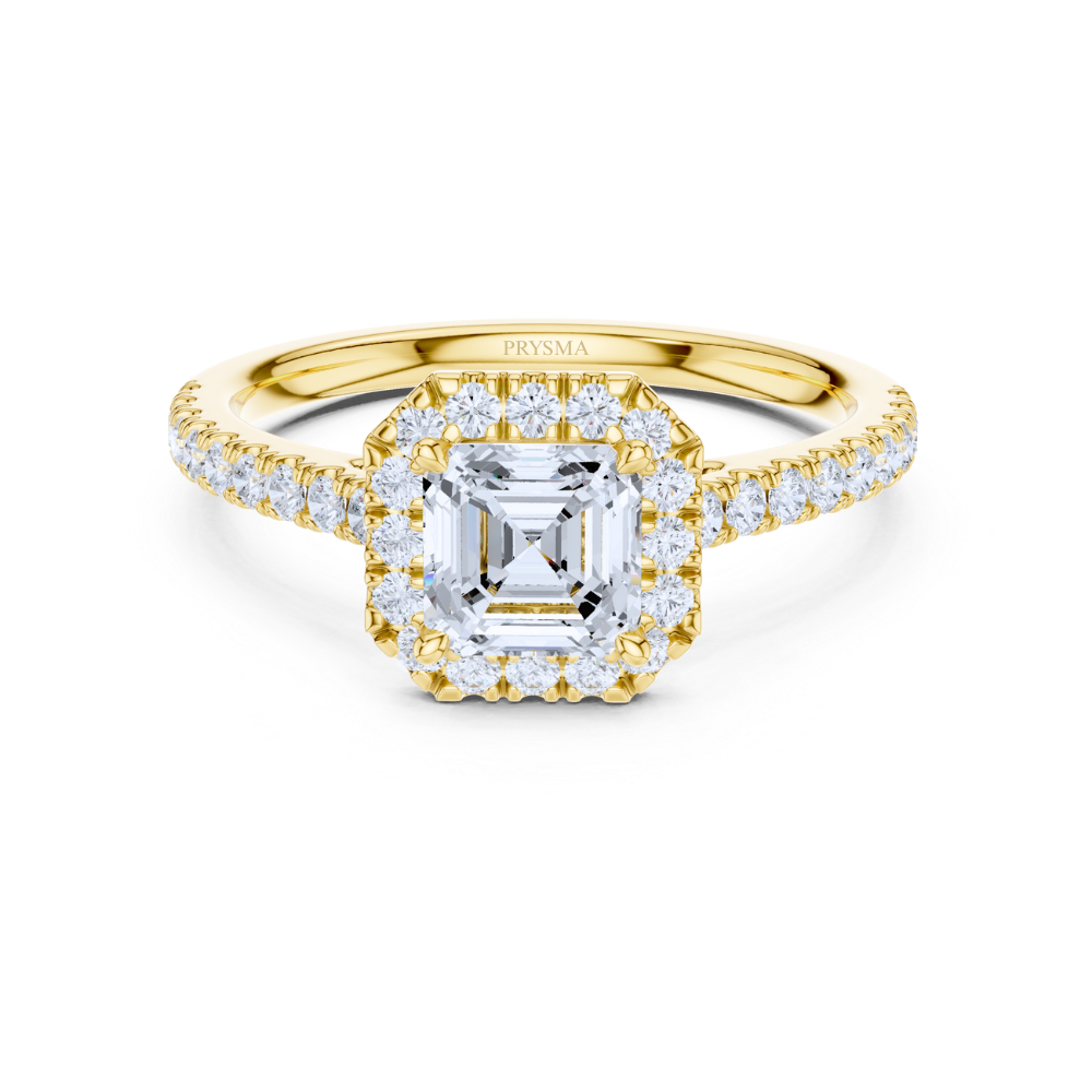 Aurora Asscher Halo Ring
