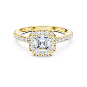 Aurora Asscher Halo Ring