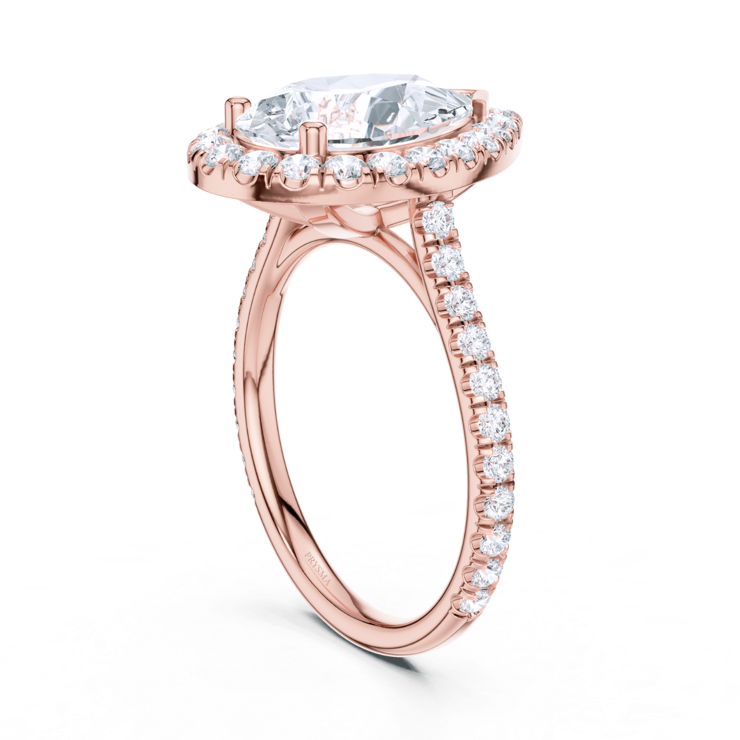 Elegant Halo Pave Diamond  Ring