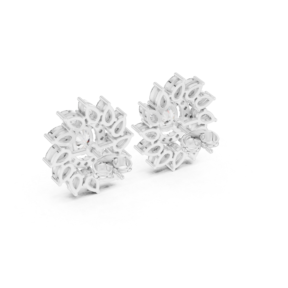 Sunflower Sparkle Oval Diamond Studs