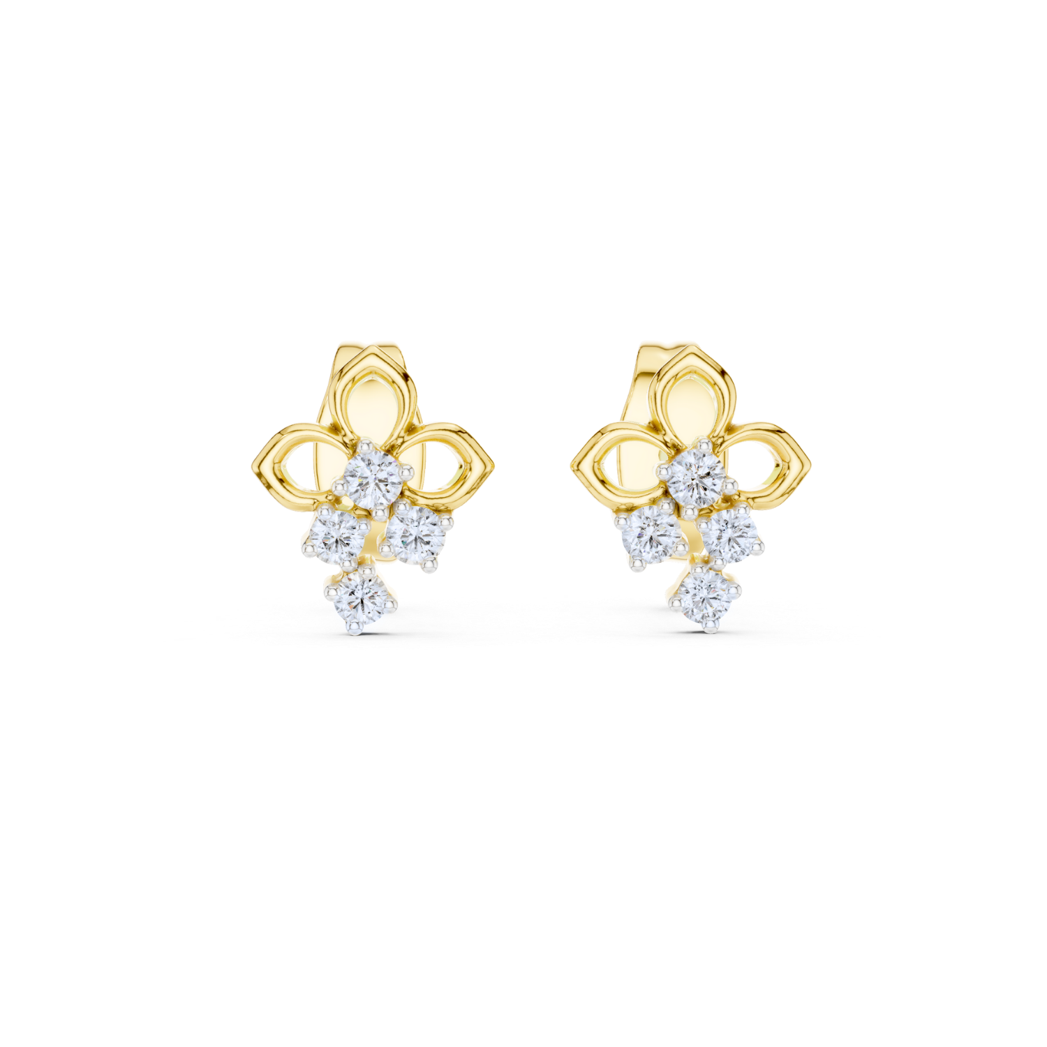 Fleur Diamond Drop Earrings