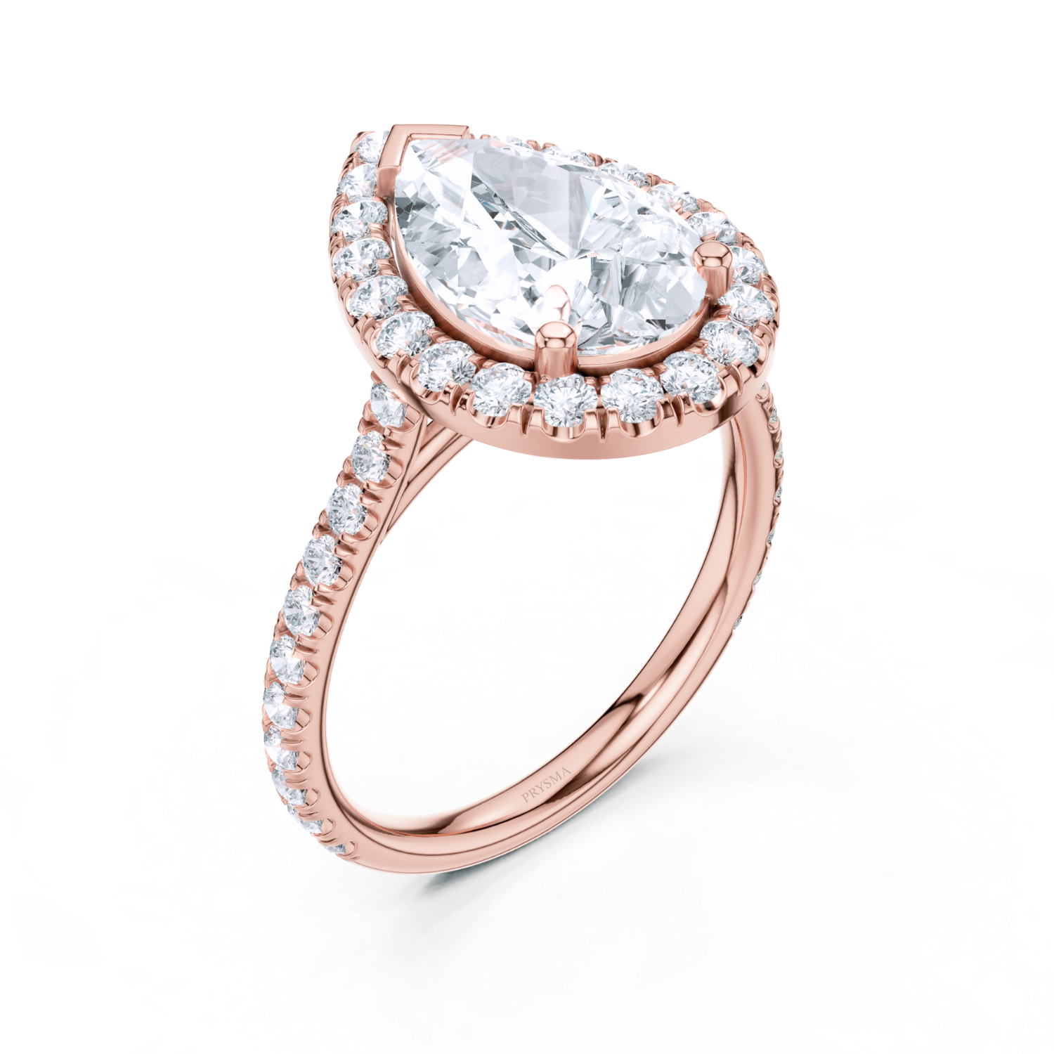 Elegant Halo Pave Diamond  Ring