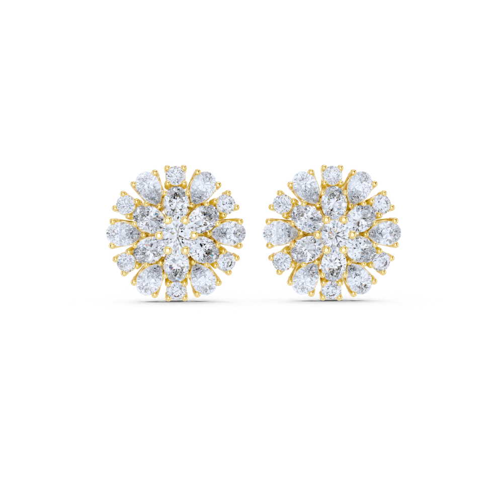 Golden Radiance Floral Studs
