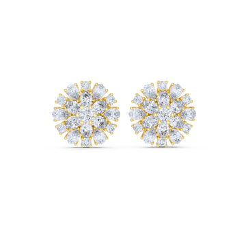 Golden Radiance Floral Studs