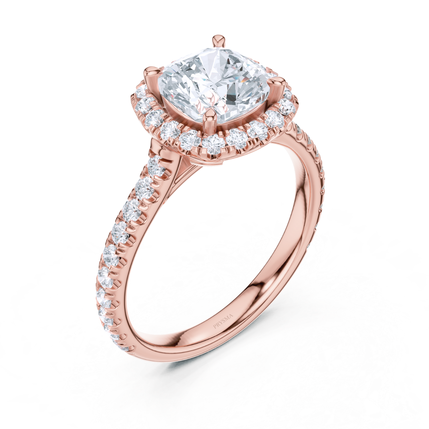 Celestique Halo Cushion Ring