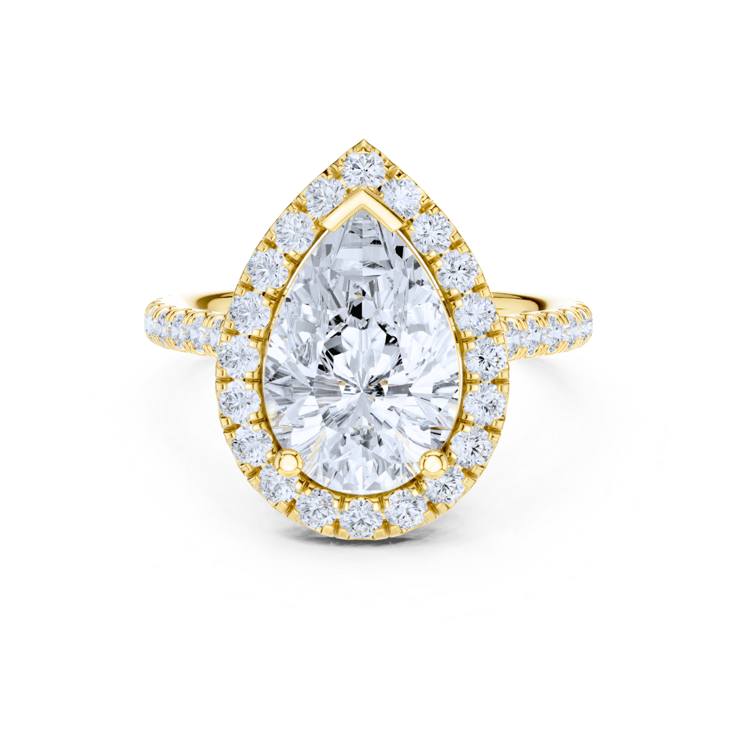 Elegant Halo Pave Diamond  Ring
