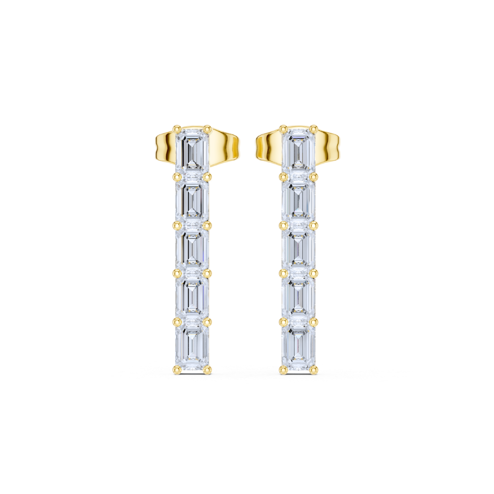 Radiant Line Emerald-Cut Diamond Earrings
