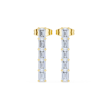 Radiant Line Emerald-Cut Diamond Earrings