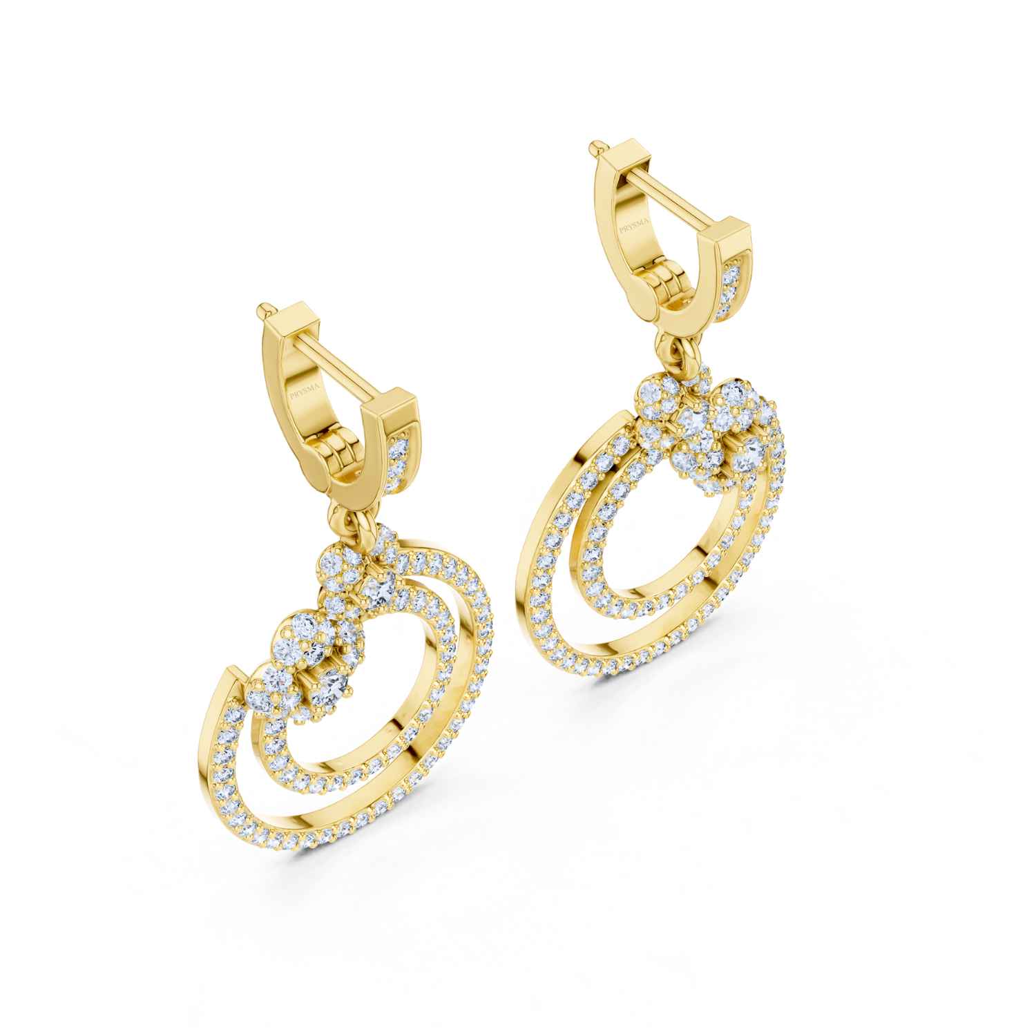 Floral Harmony Dual Circle Drop Earrings