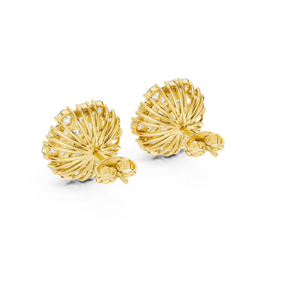 Golden Radiance Floral Studs