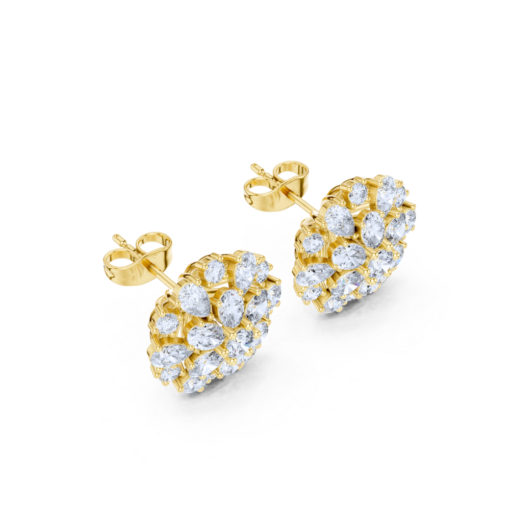 Golden Radiance Floral Studs