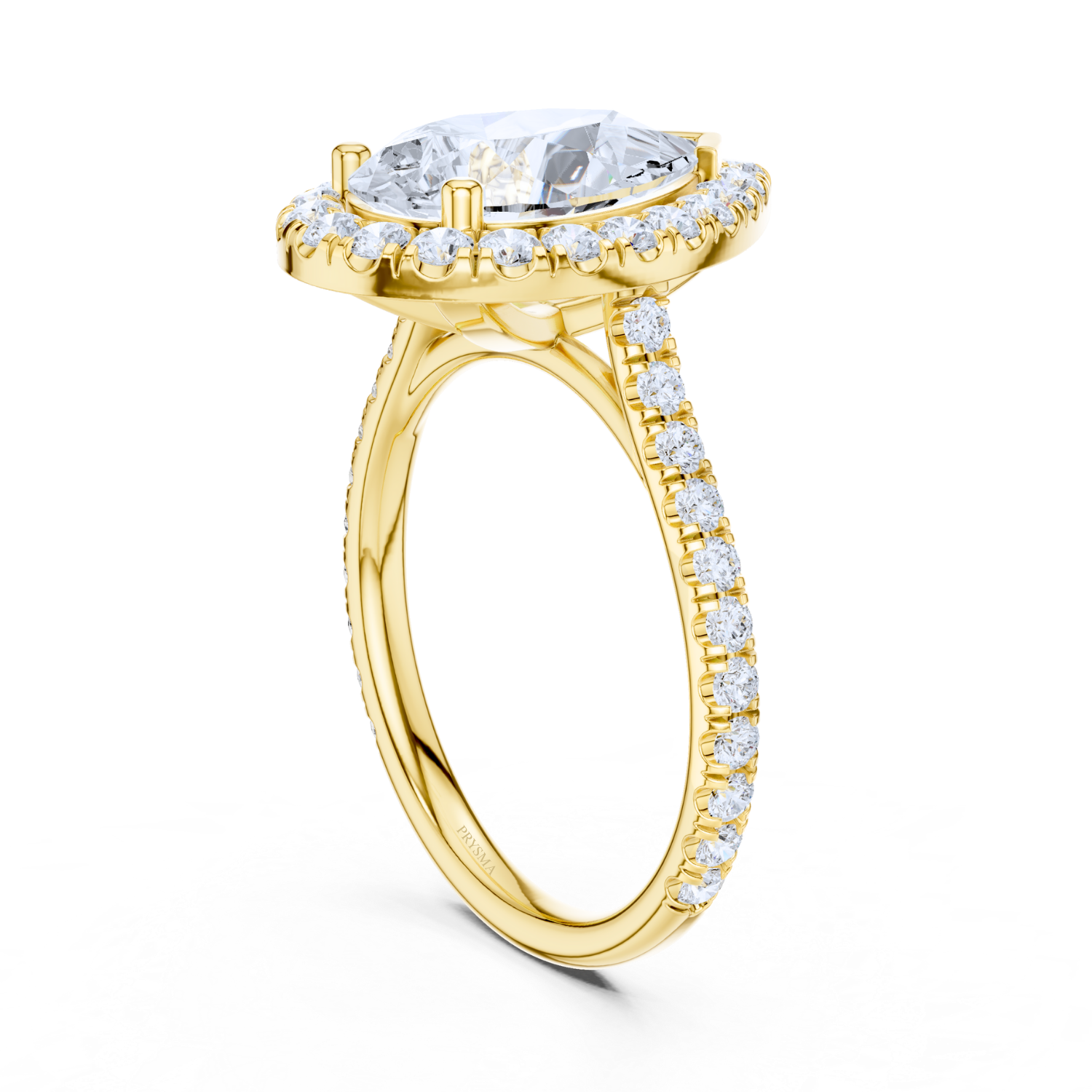 Elegant Halo Pave Diamond  Ring