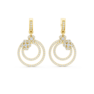 Floral Harmony Dual Circle Drop Earrings