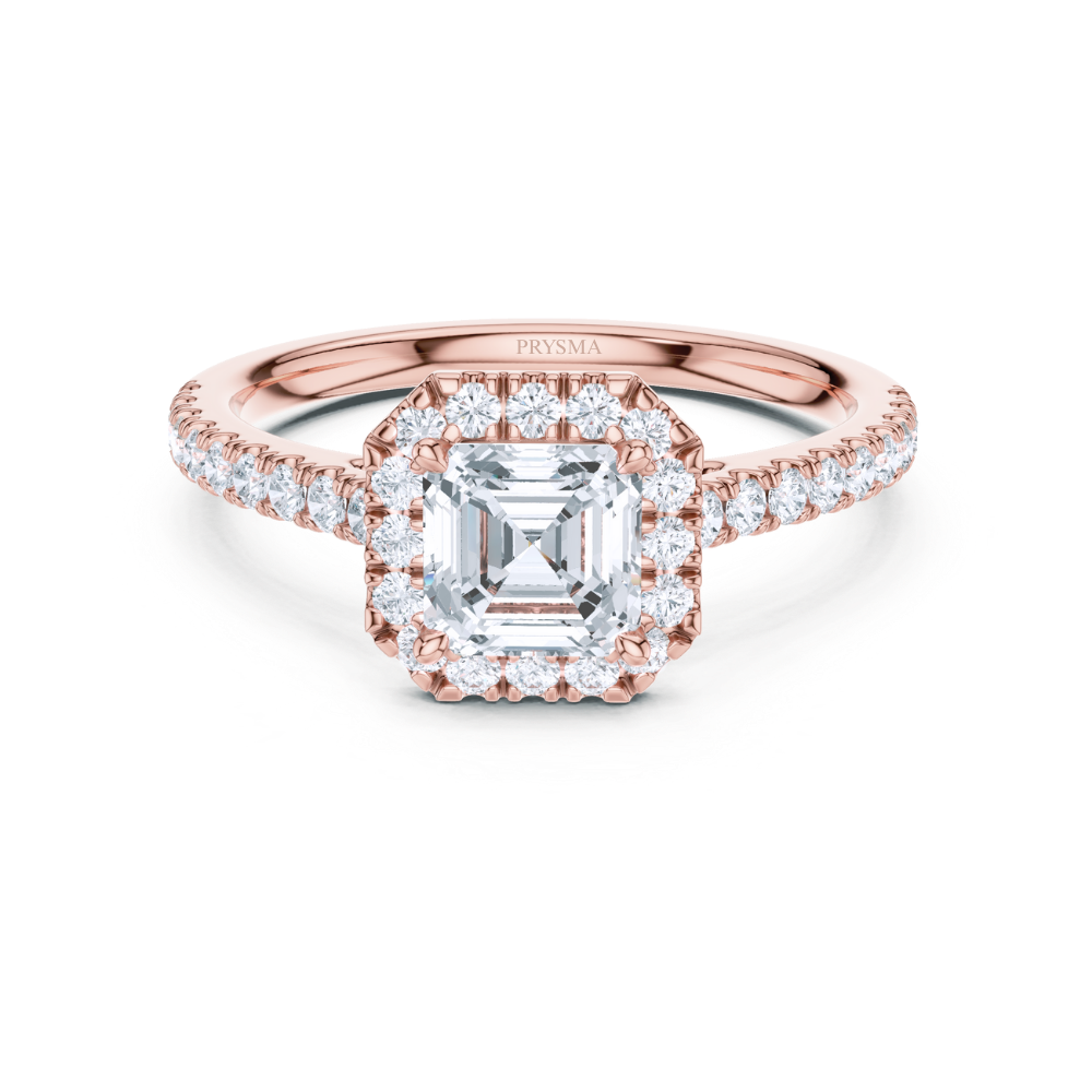 Aurora Asscher Halo Ring