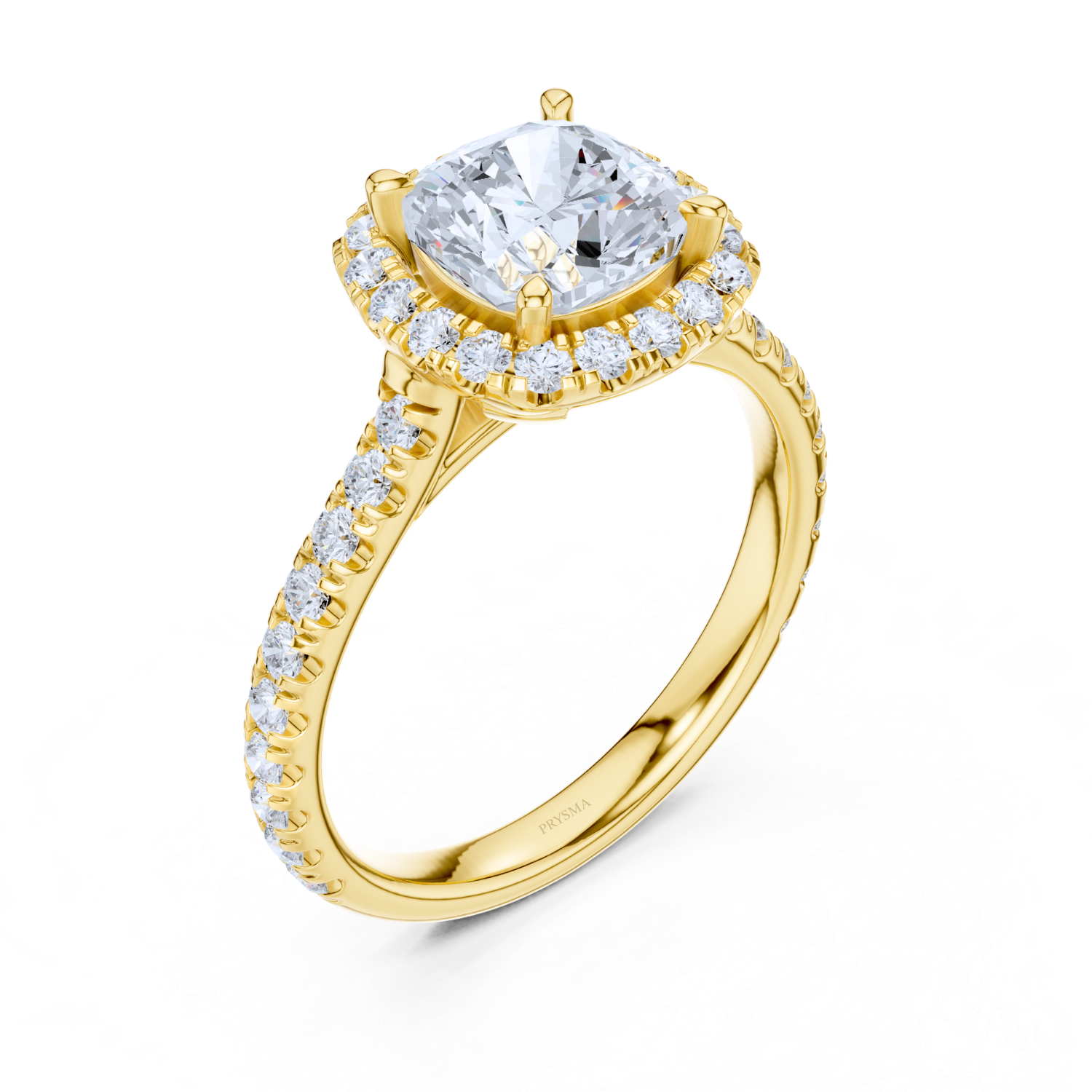 Celestique Halo Cushion Ring