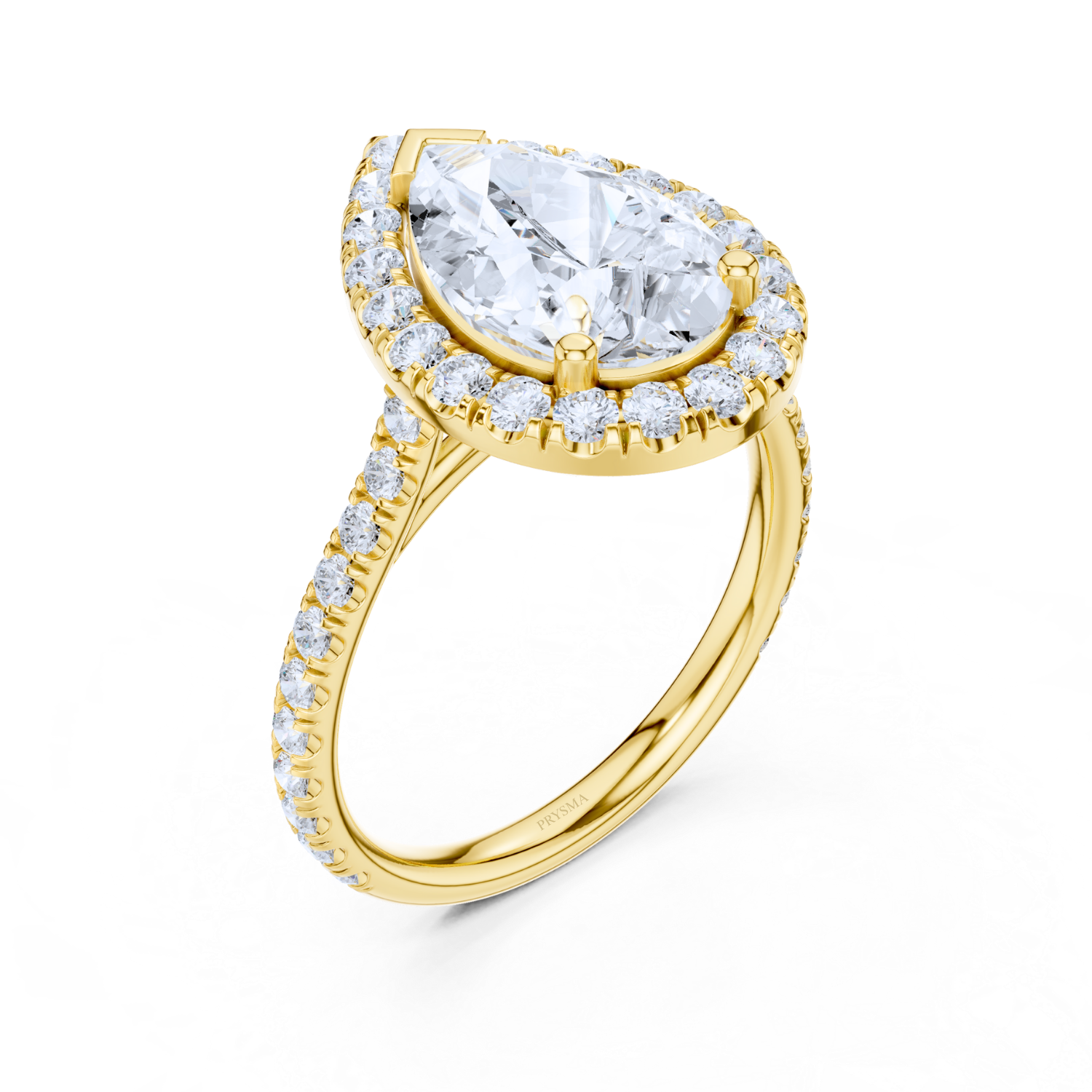 Elegant Halo Pave Diamond  Ring