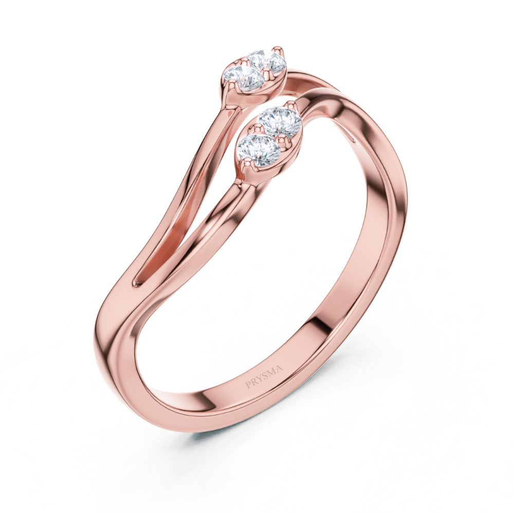 Twin Glimmer Bypass Ring