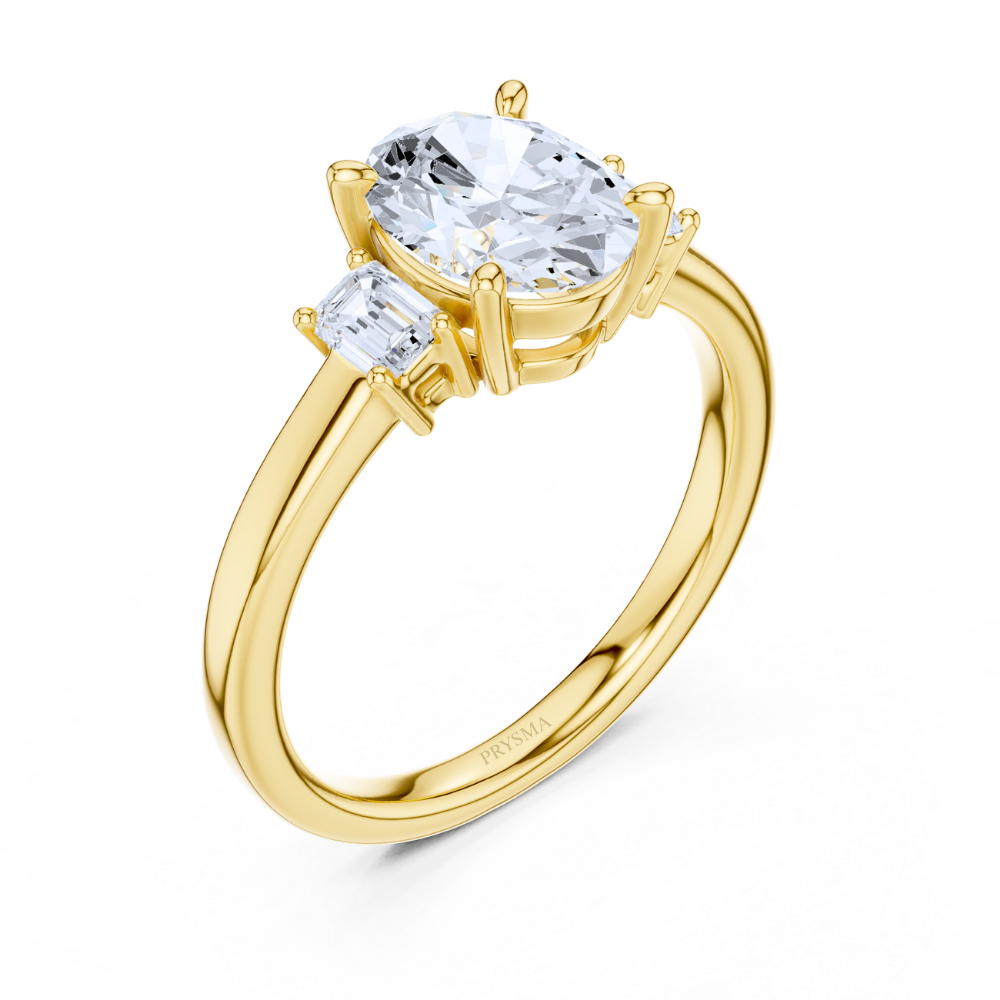 Oval Elegance Three-Stone Ring