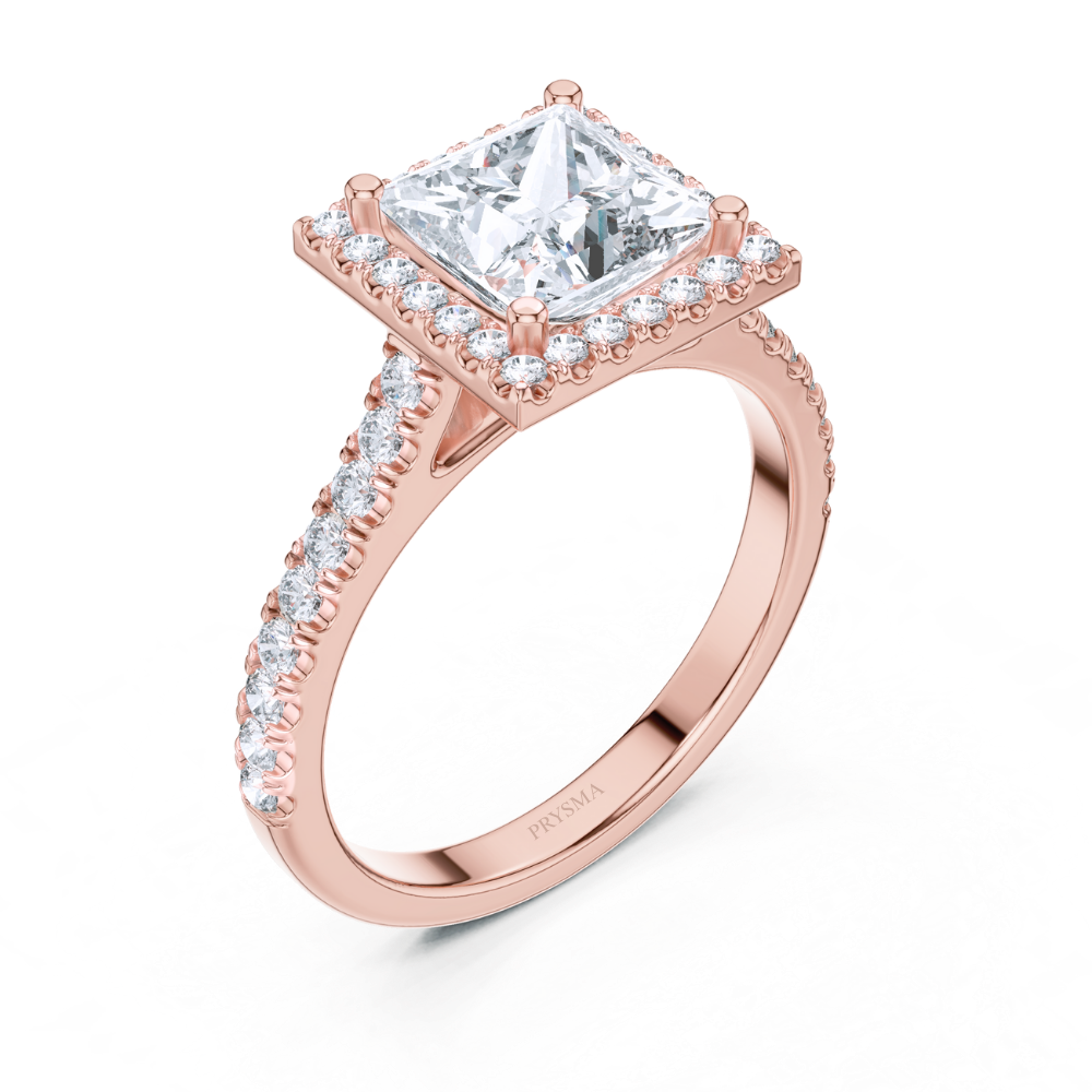 Regal Square Halo Ring
