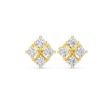 Radiant Blossom Diamond Stud Earrings