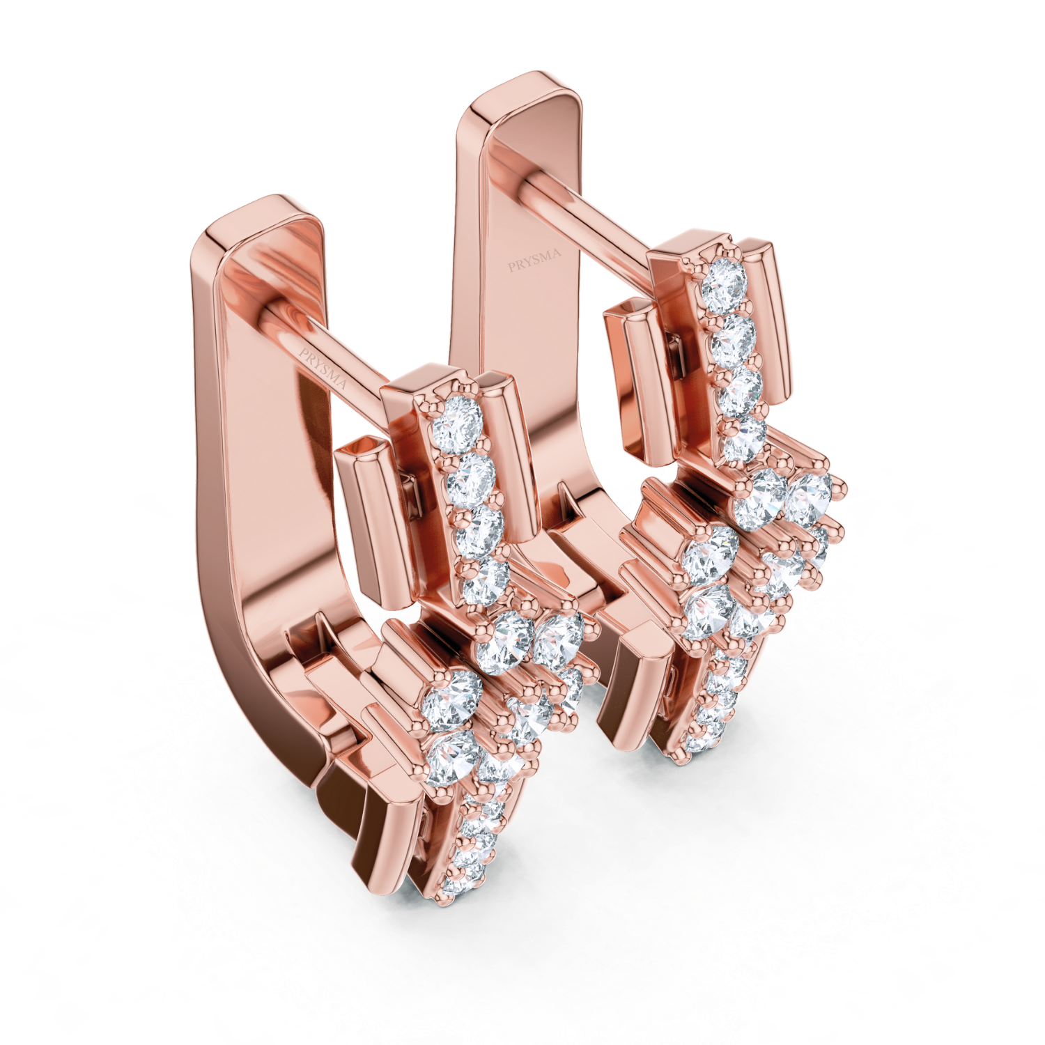 Radiant Snowflake Diamond Huggie Earrings