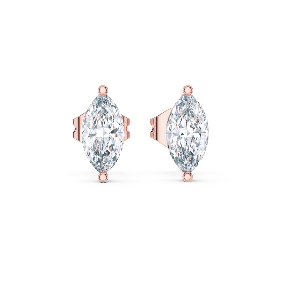 Graceful Two-Prong Solitaire Stud Earrings