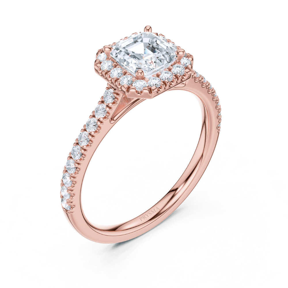 Aurora Asscher Halo Ring