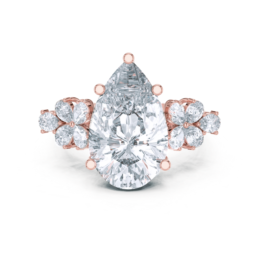Blossom Radiance Pear-Cut Diamond Ring
