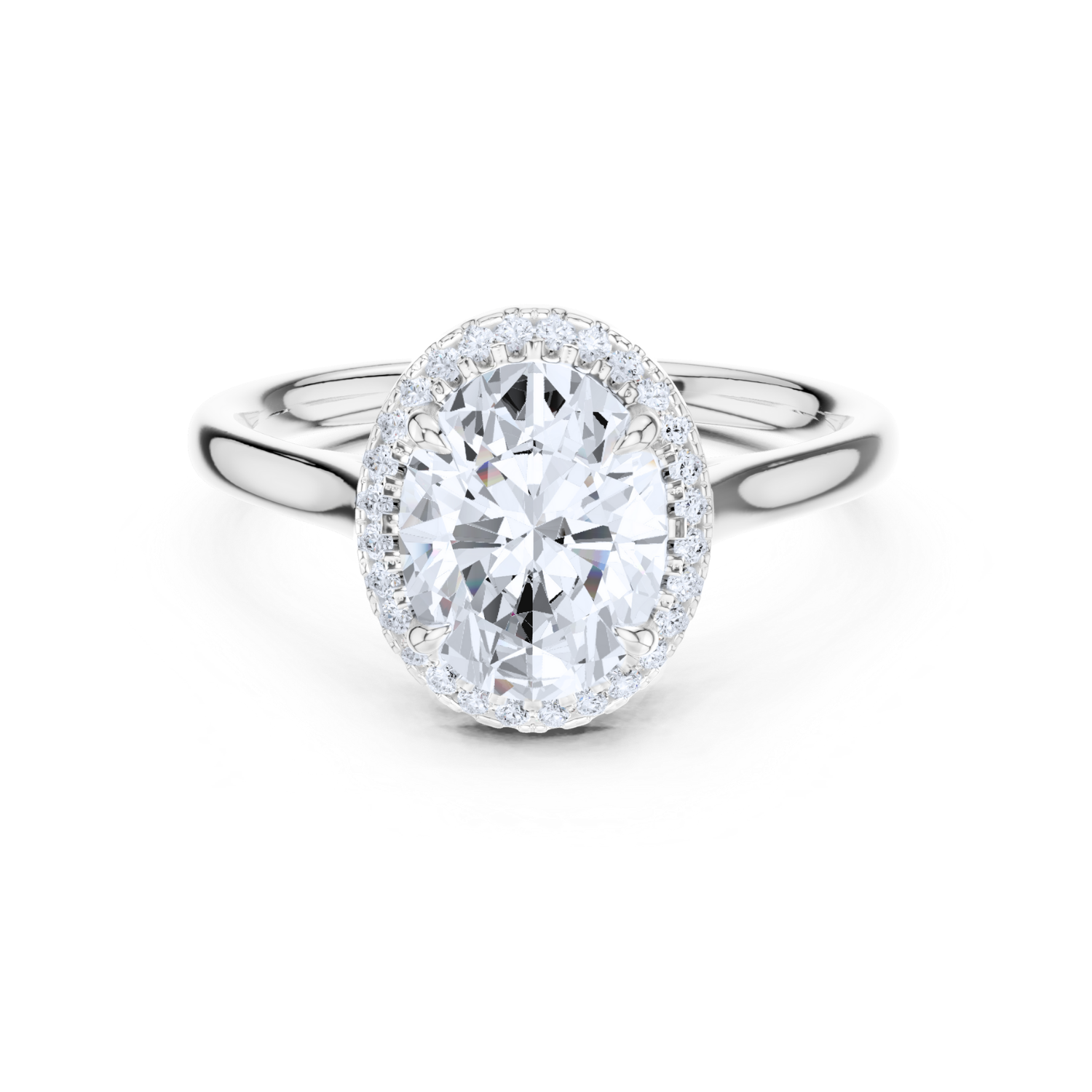 Oval-Cut Diamond Halo Ring