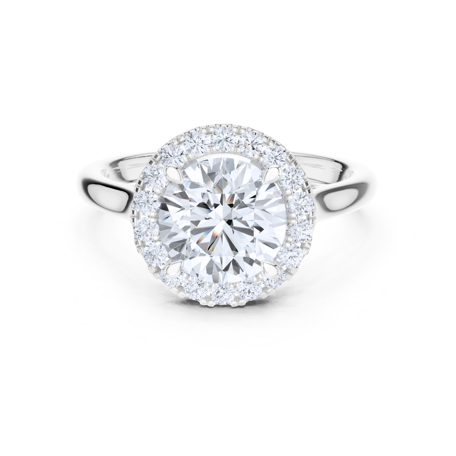 Round Halo Diamond Ring