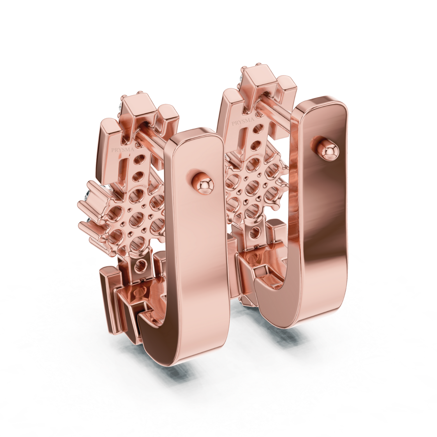 Radiant Snowflake Diamond Huggie Earrings