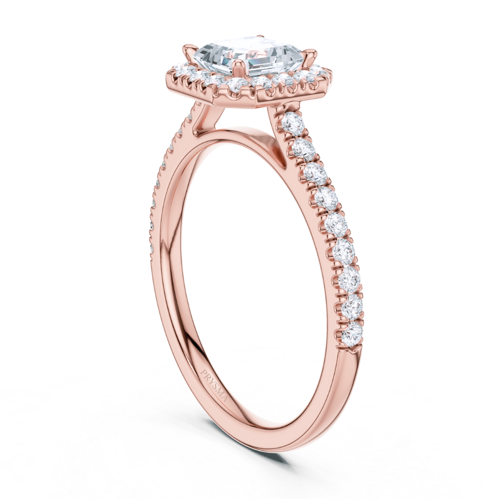 Aurora Asscher Halo Ring