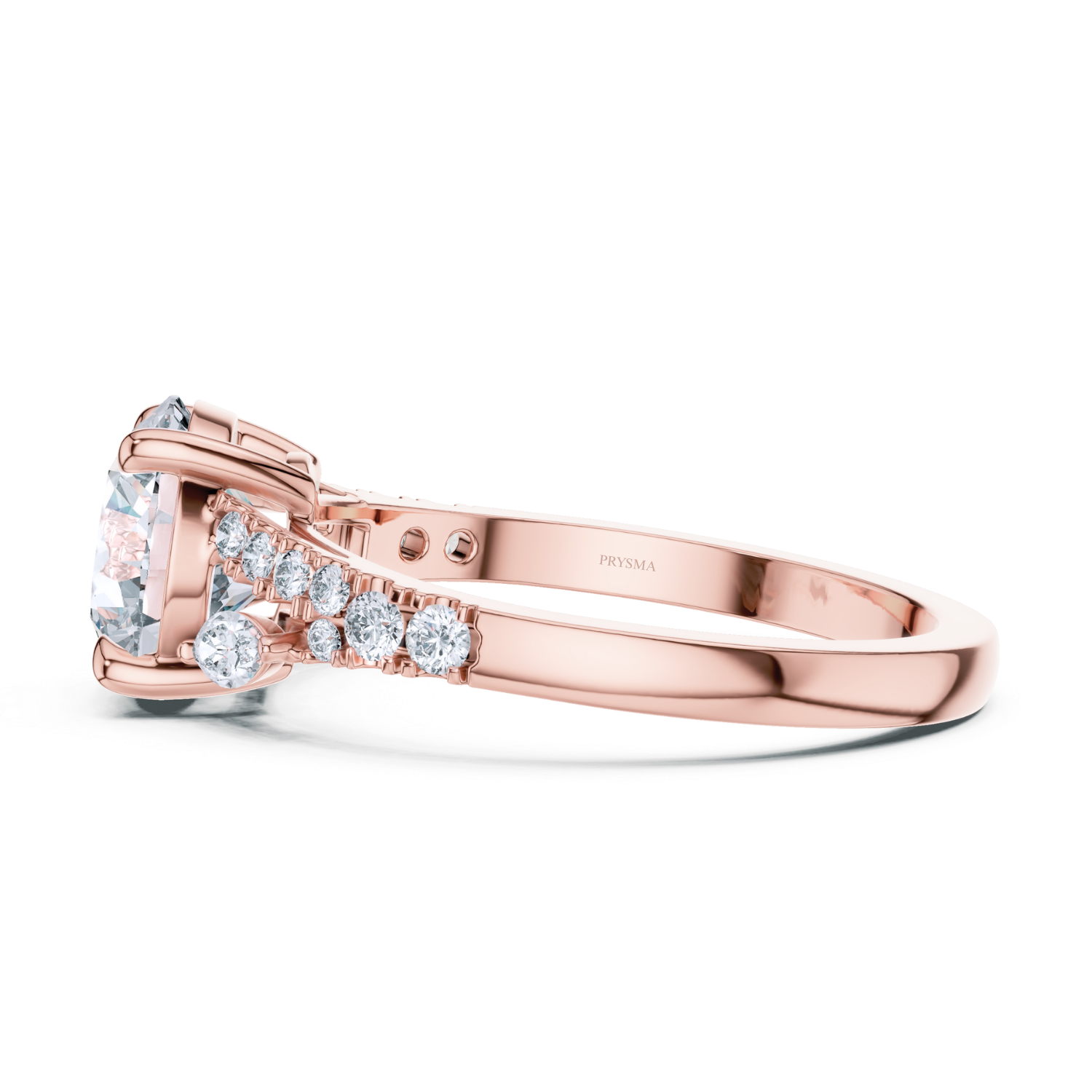 Round Center Stone 6 Prong Marquise & Round Diamond
