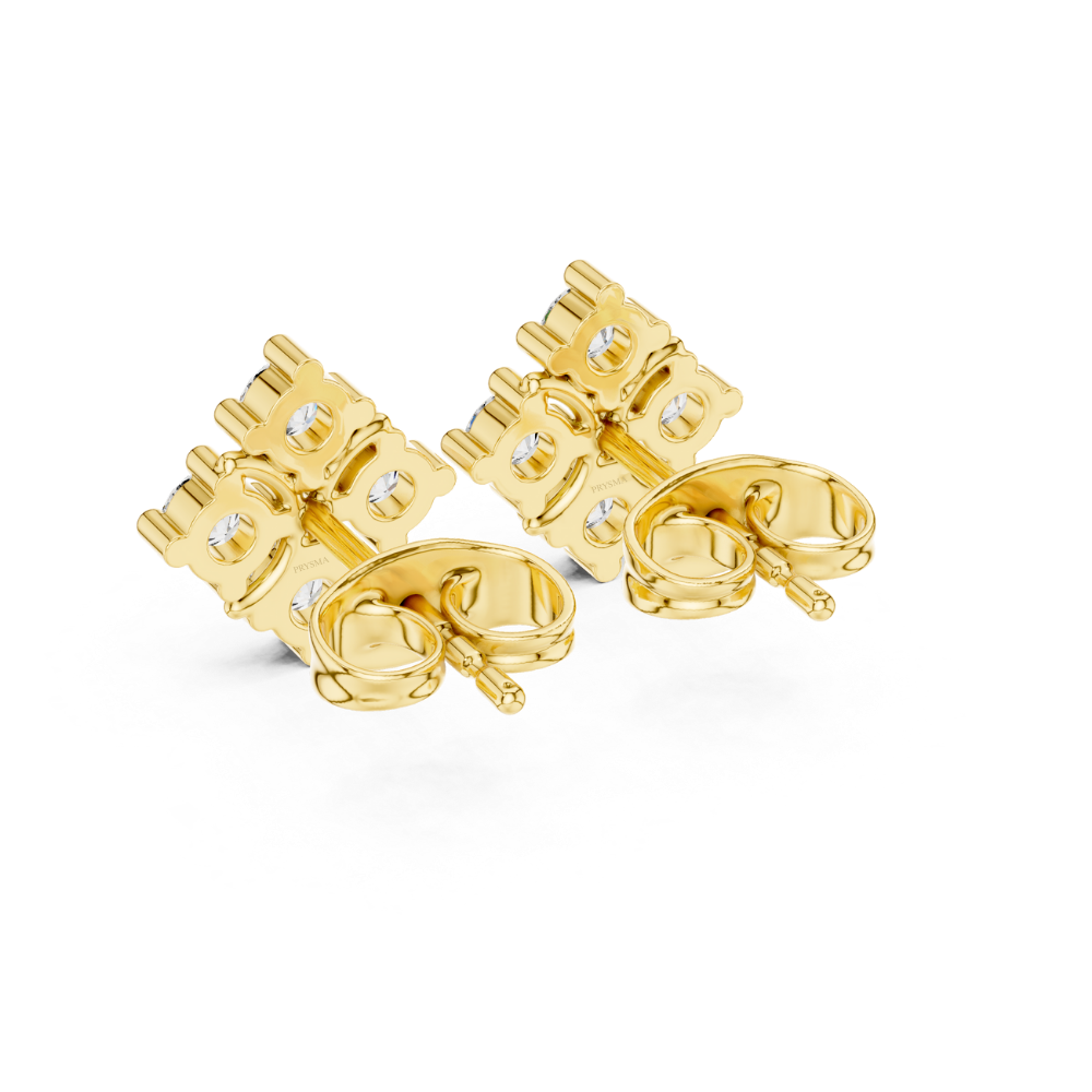 Radiant Blossom Diamond Stud Earrings