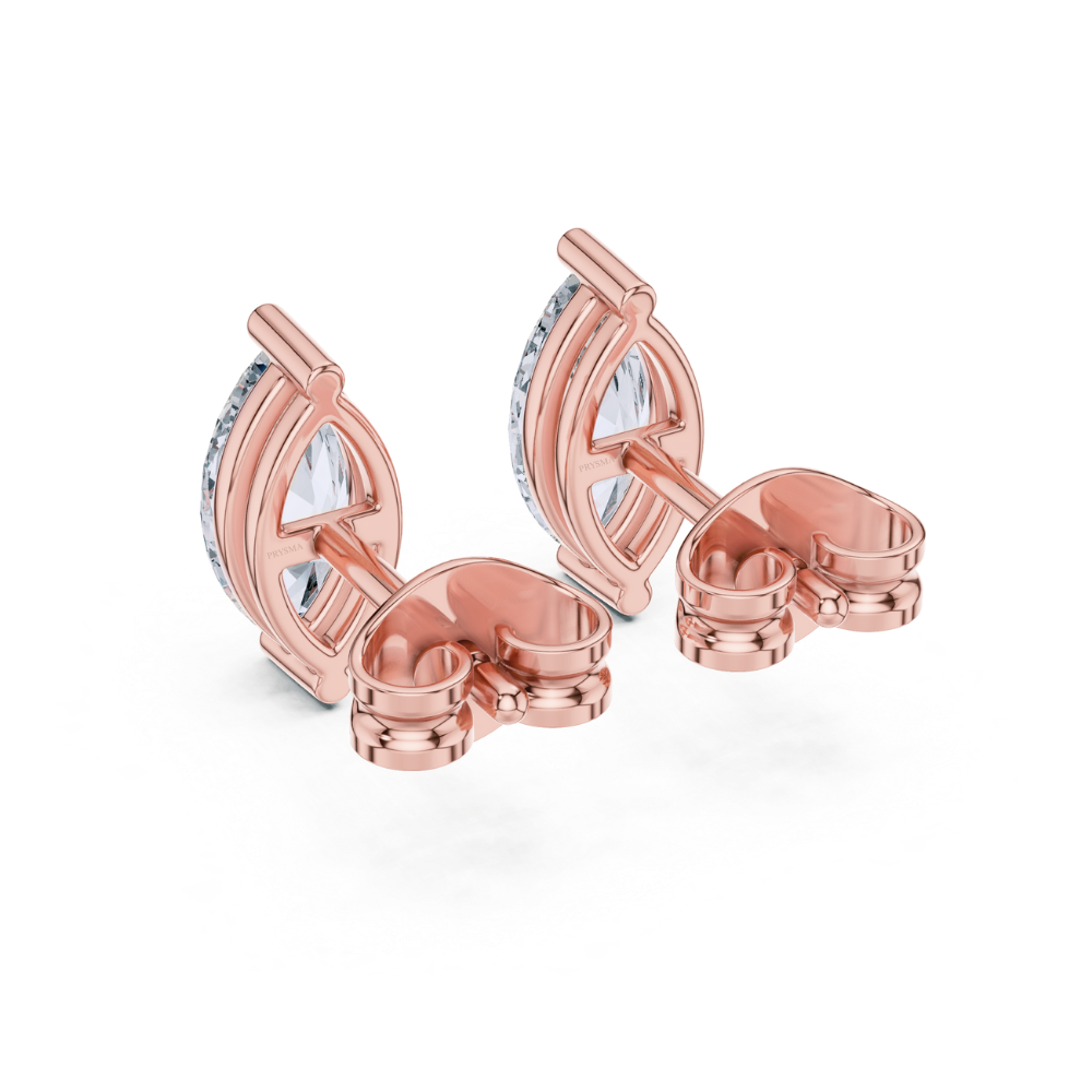 Graceful Two-Prong Solitaire Stud Earrings