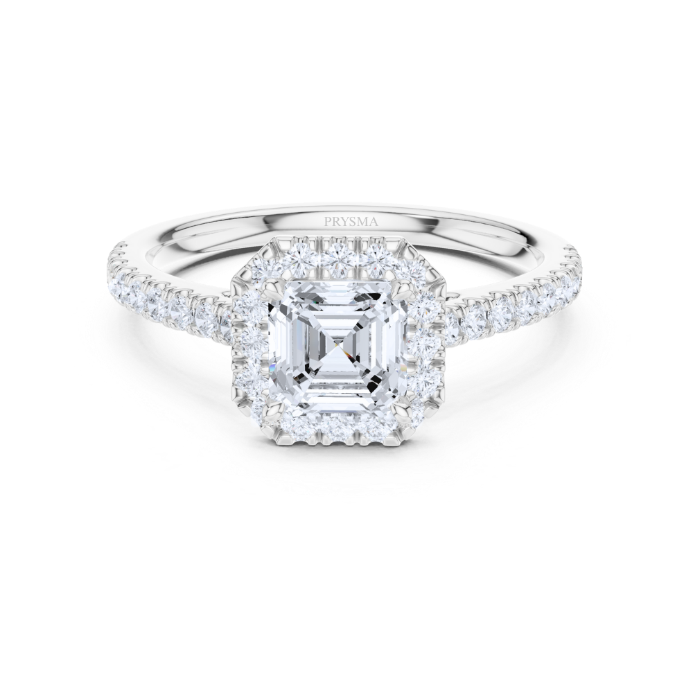 Aurora Asscher Halo Ring