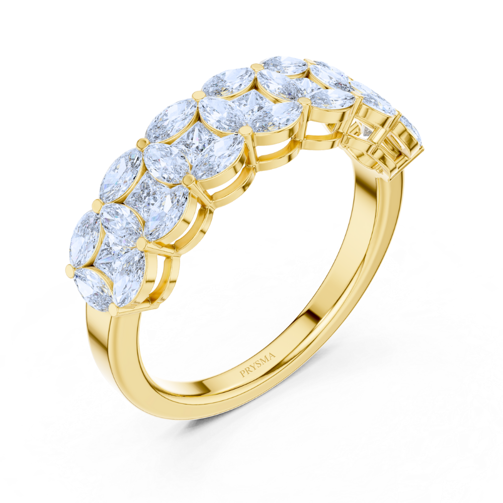 Lustrous Leaf Cluster Ring