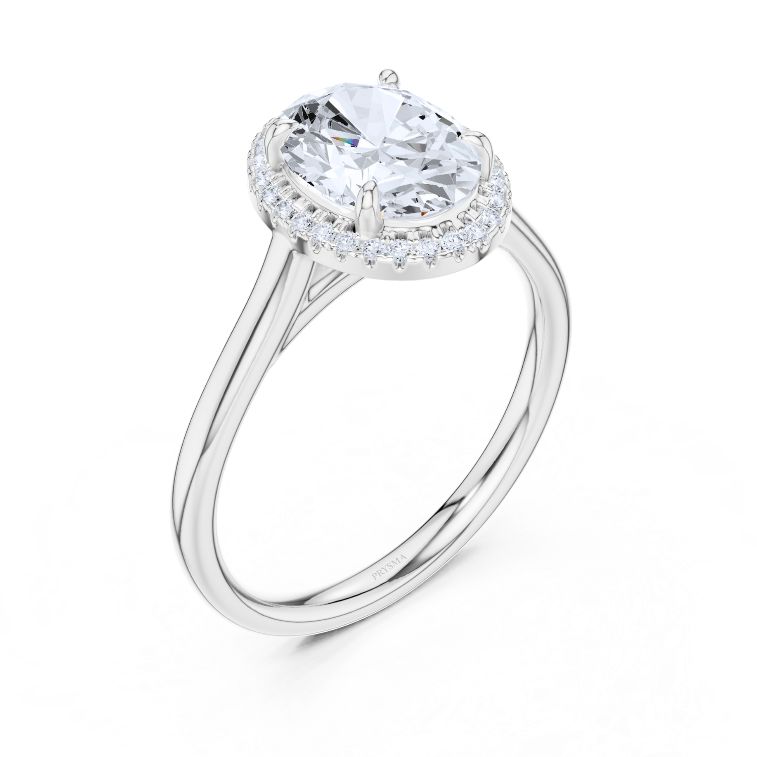 Oval-Cut Diamond Halo Ring