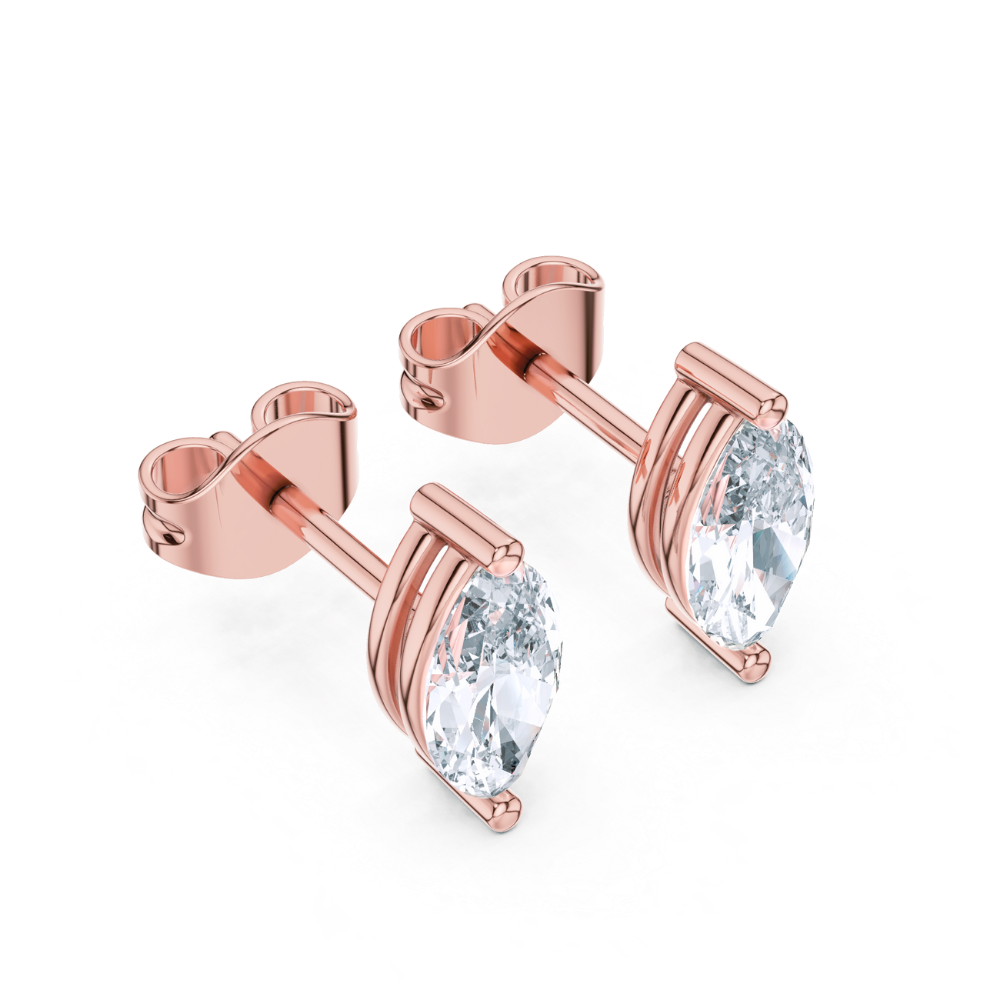 Graceful Two-Prong Solitaire Stud Earrings