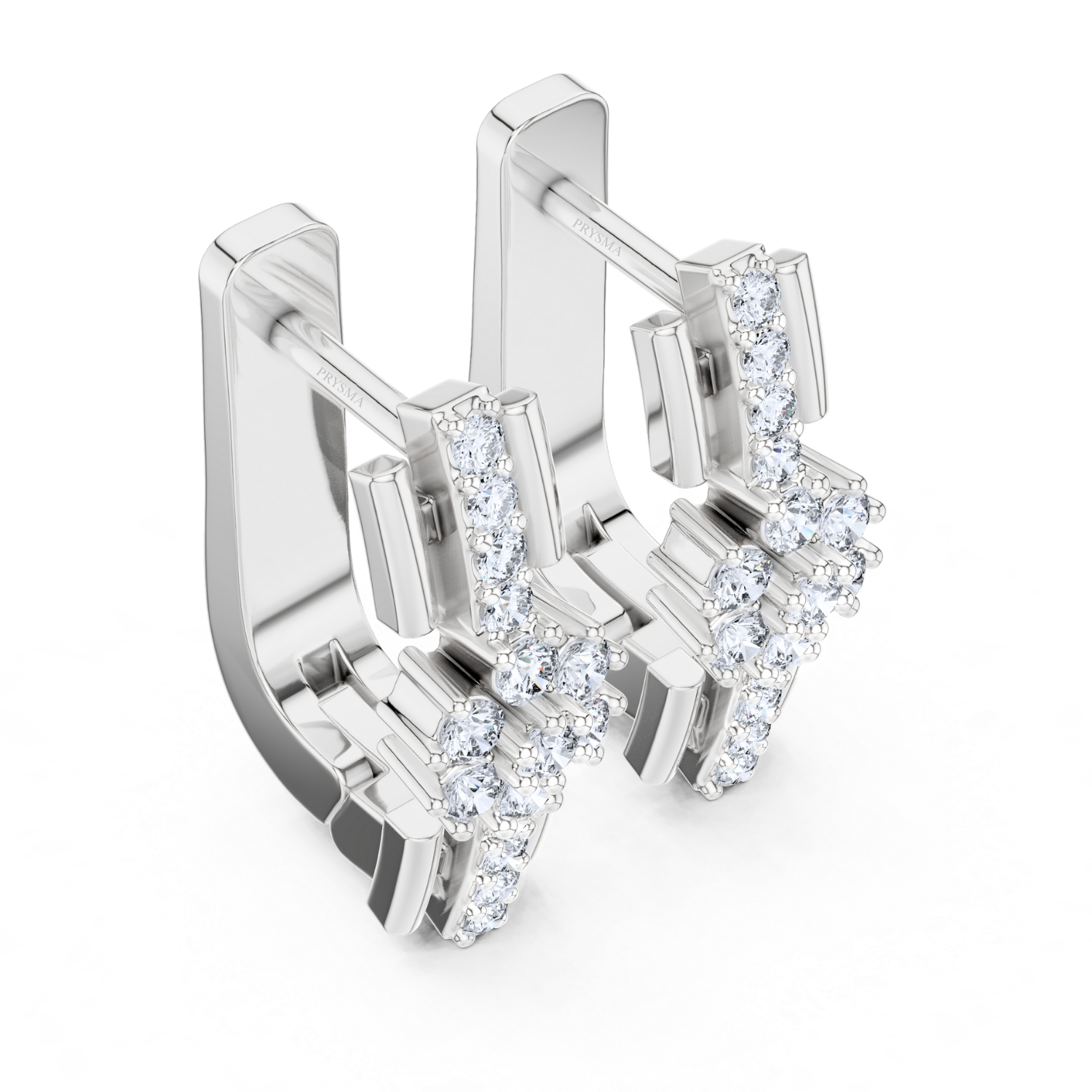Radiant Snowflake Diamond Huggie Earrings