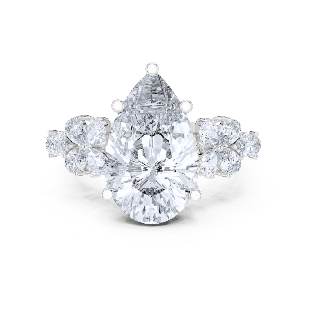 Blossom Radiance Pear-Cut Diamond Ring