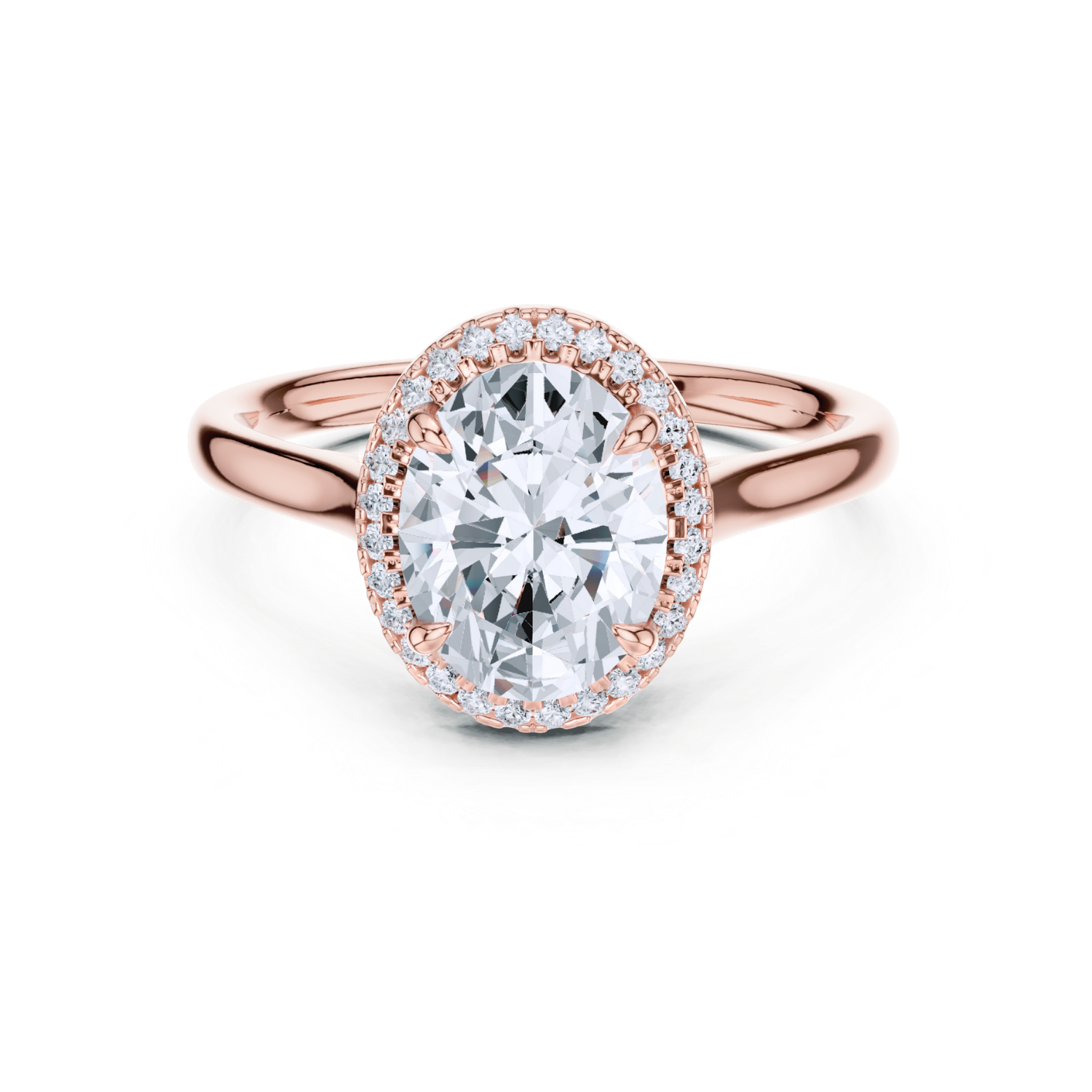 Oval-Cut Diamond Halo Ring