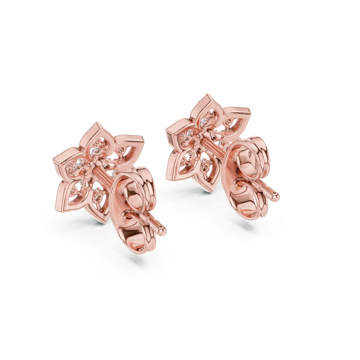 Blossom Petal Diamond Stud Earrings