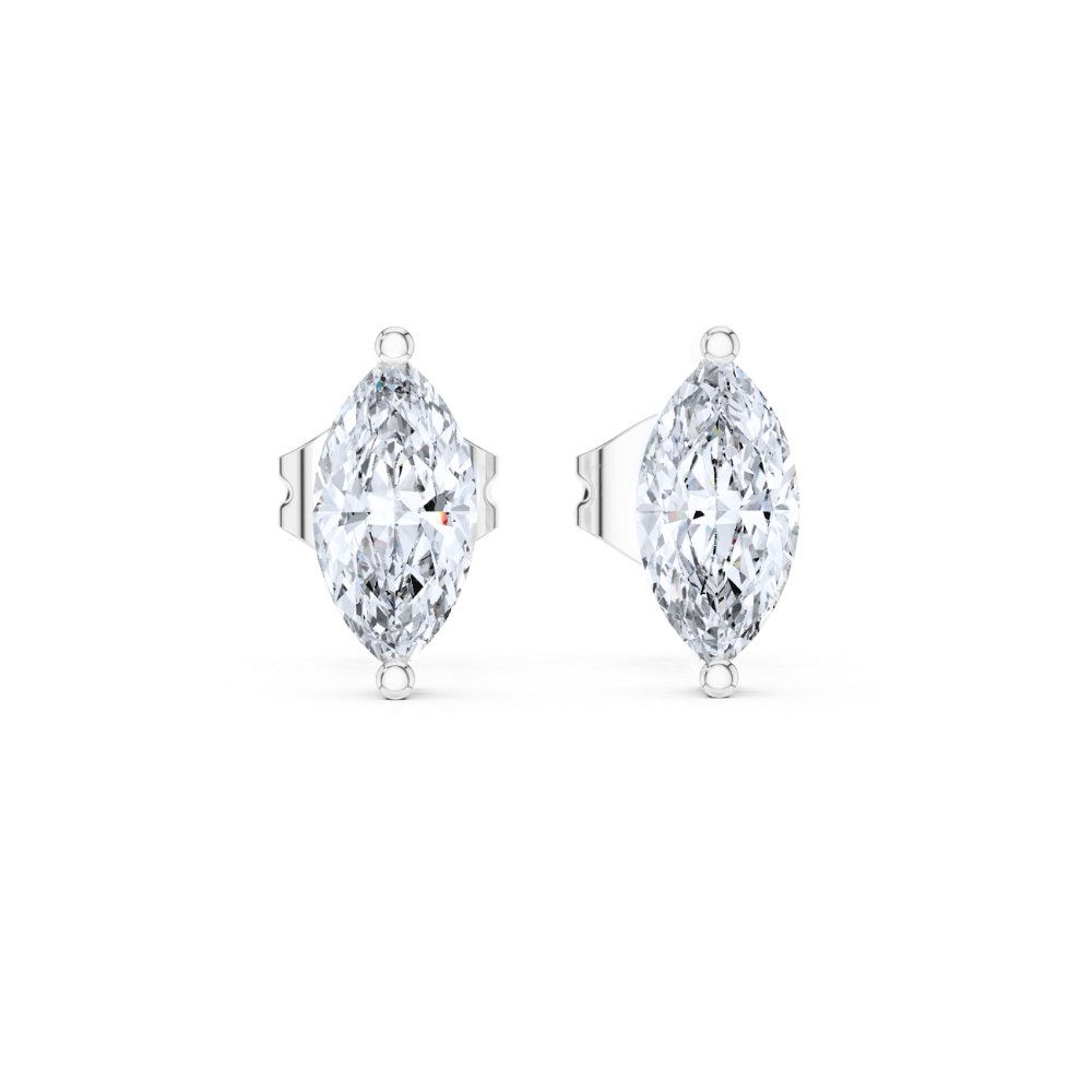 Graceful Two-Prong Solitaire Stud Earrings