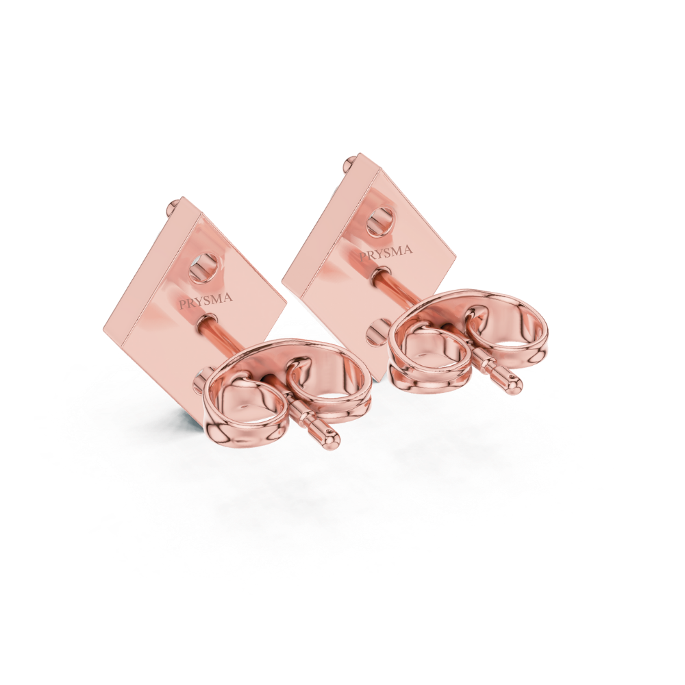 Radiant Rhombus Diamond Stud Earrings
