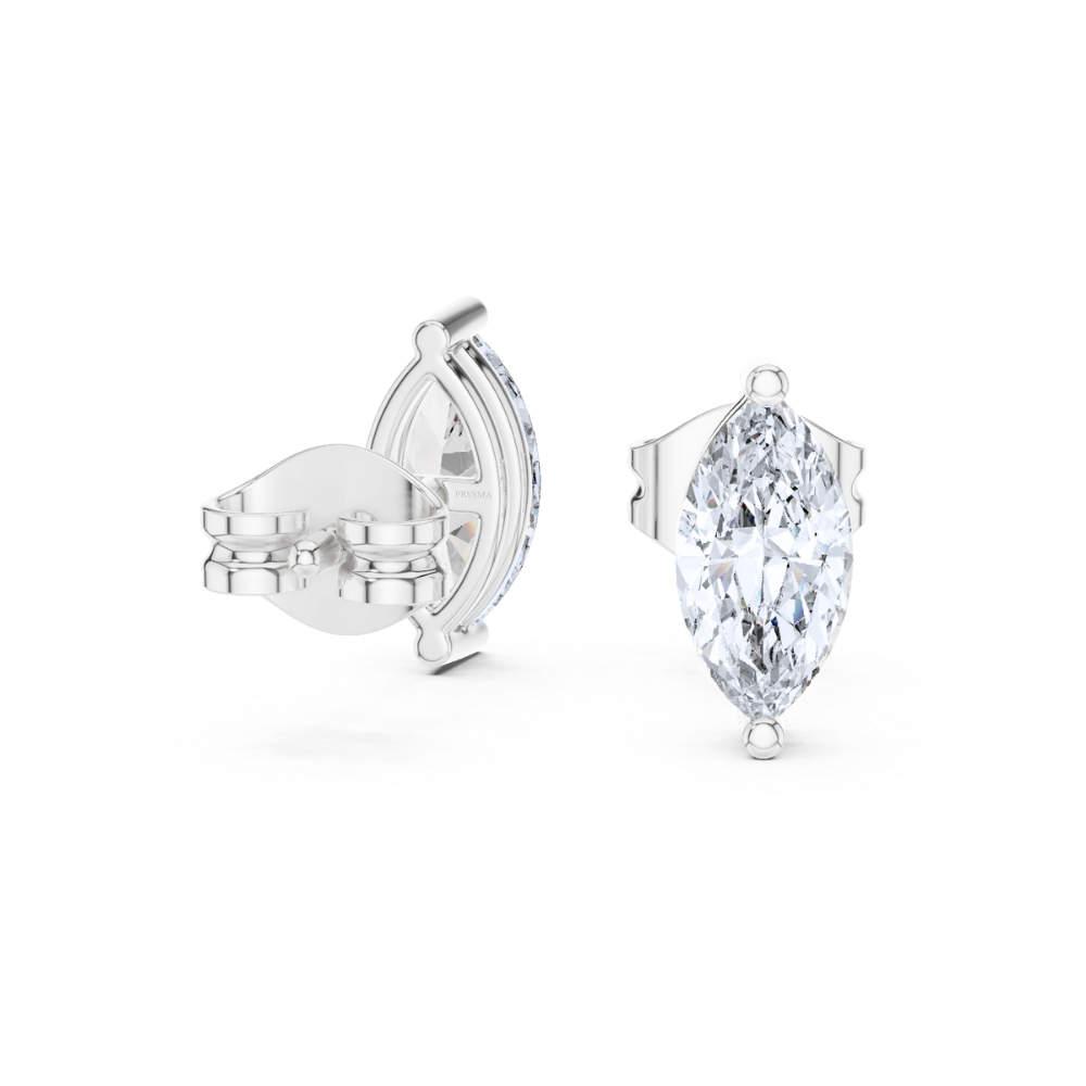 Graceful Two-Prong Solitaire Stud Earrings